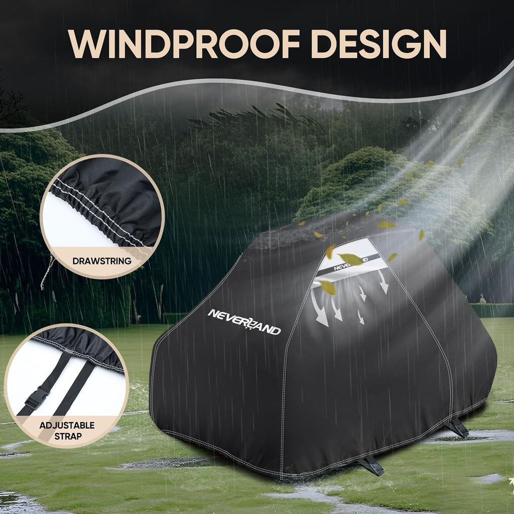 Zero Turn Mower Cover Waterproof 420D Fit Lawn Tractor up to 60" | Anti-UV Lawn Mower Cover with Dual Air Vents