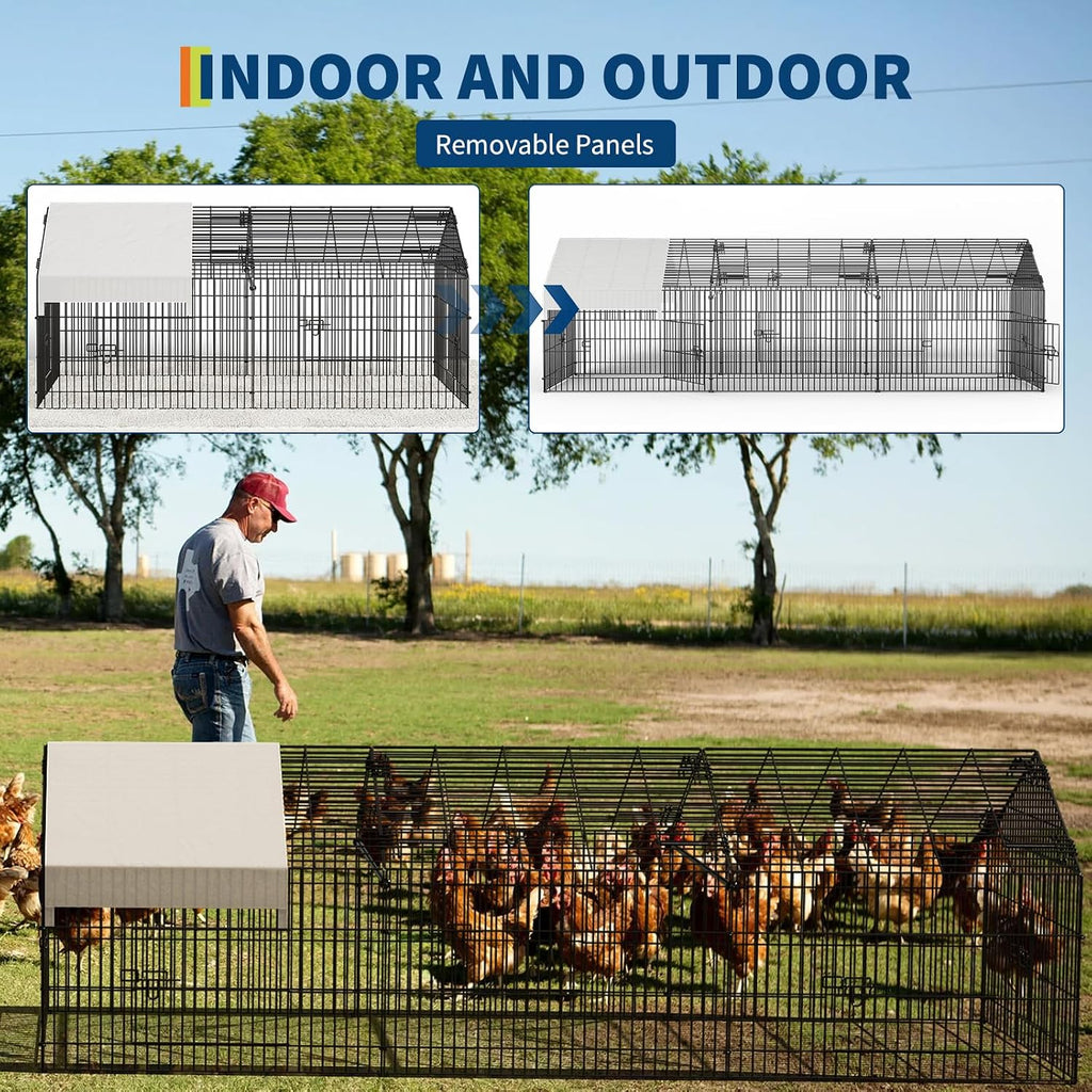 Chicken Run,Large Poultry Enclosure,130 Inch Outdoor Pen