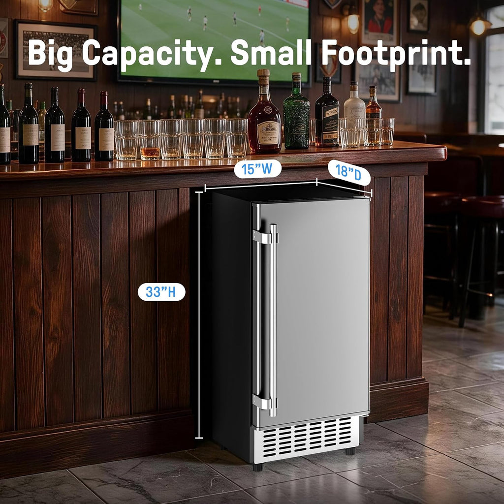 Undercounter Nugget Ice Maker 100lb/24H for Home Bar RV