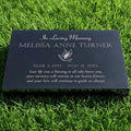 Personalized Black Granite Memorial Plaque - Custom Flat Headstone Grave Marker for Cemetery or Garden (12 × 7.8 ×