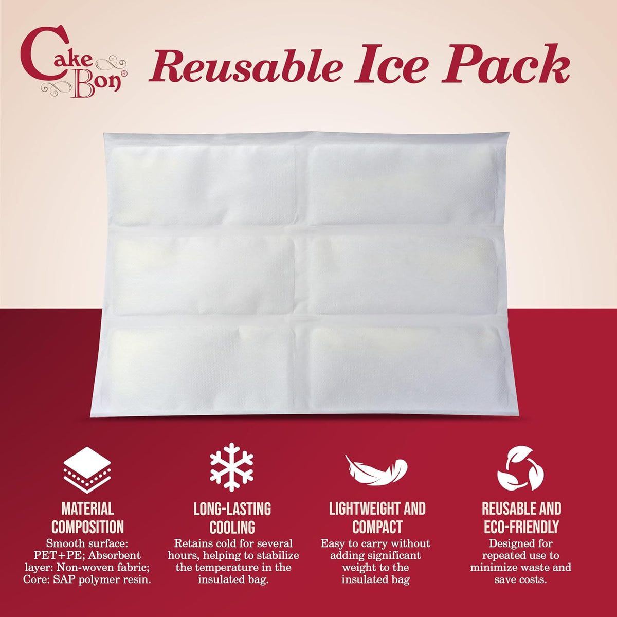 8" Insulated Cake Bag with Ice Pack Cooler Carrier 1Pack