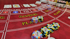 WonAway Casino Mini Baccarat Layout Mat, Professional Vinyl Gaming Table Mat, Red, 5 Player Positions