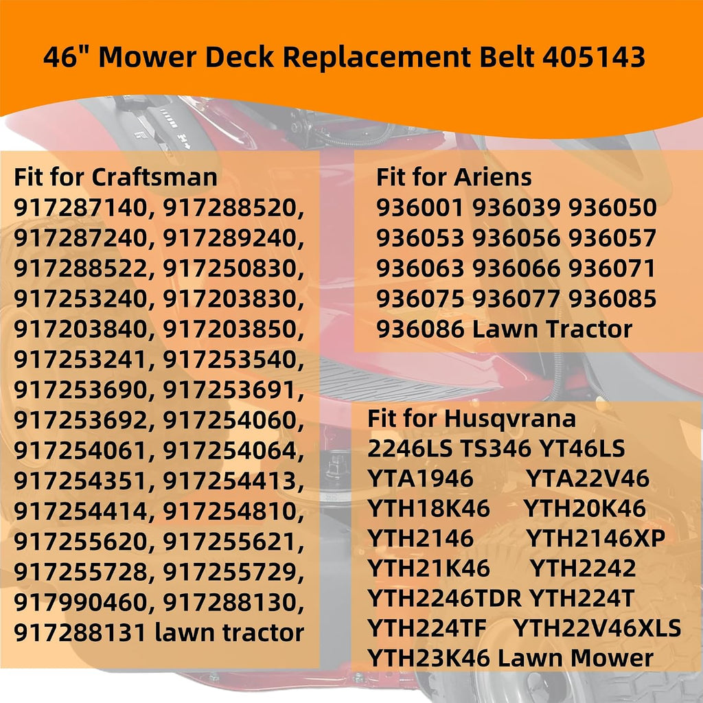 405143 532405143 Mower Deck Belt 1/2"x106" for 46" Craftsman/AYP/Poulan
