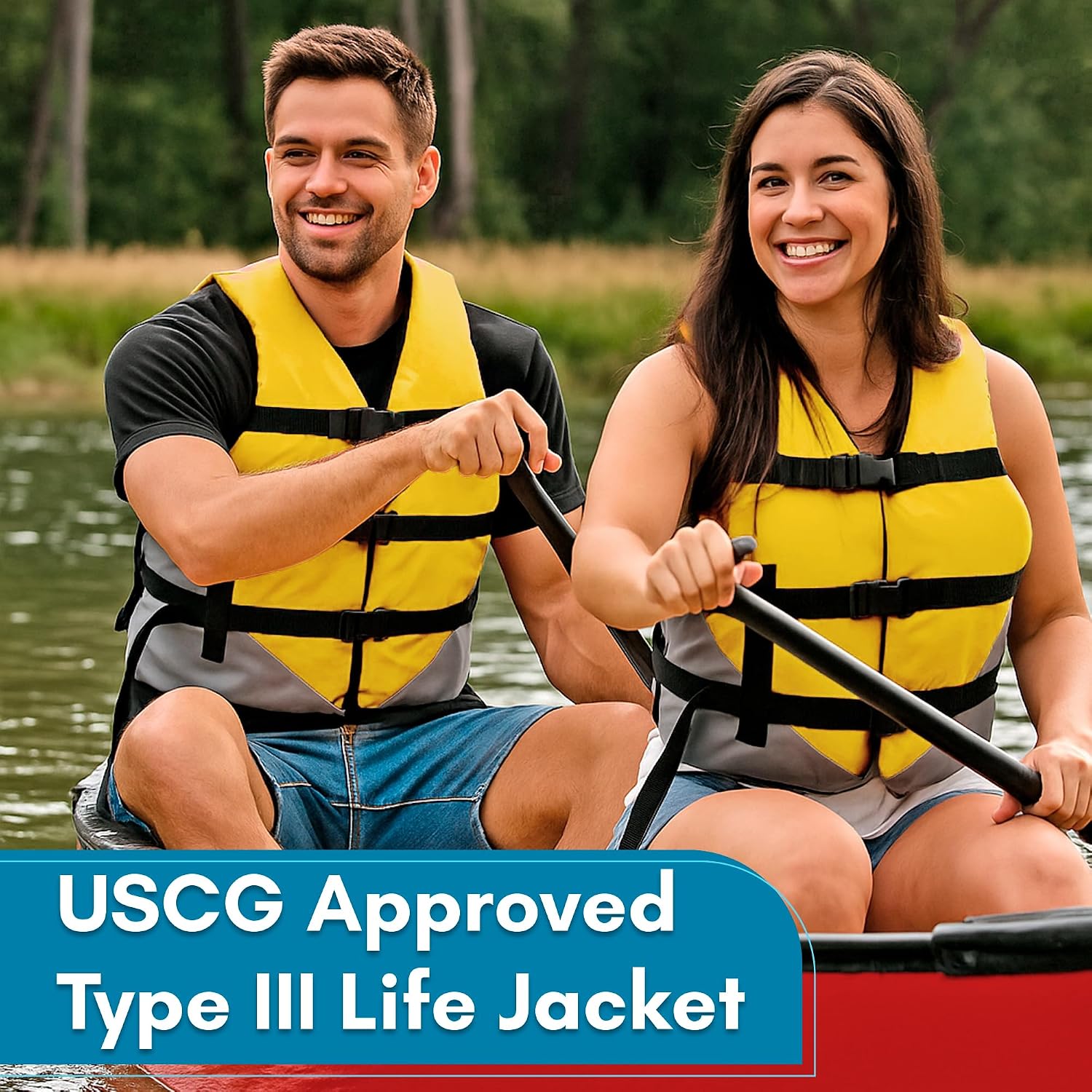 MW Adult Universal Life Vest, USCG Approved Type III Life Jacket for Adults, Great for Boating, Fishing, Tubing, &