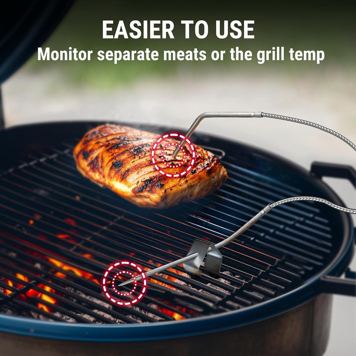 TempSync 450ft Bluetooth Meat Thermometer for Oven with 2 Probes