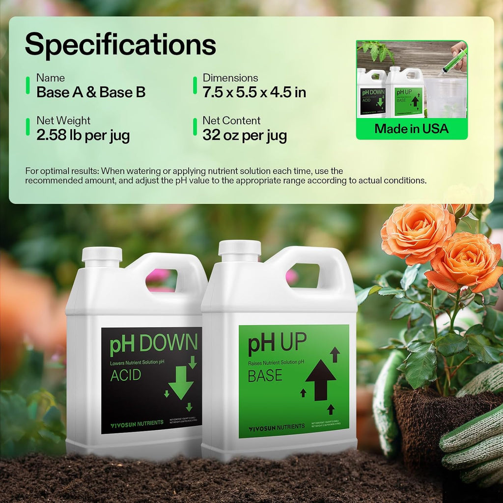 pH Control Kit, Set of 32oz, pH Up & pH Down Kit | Balanced pH Level and Optimal Nutrient Uptake, pH Adjuster Liquid