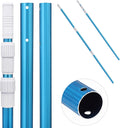 Telescopic Pool Pole, 12Ft, Adjustable 3Piece Expandable Step-Up, Pool Brush Pole for Cleaning
