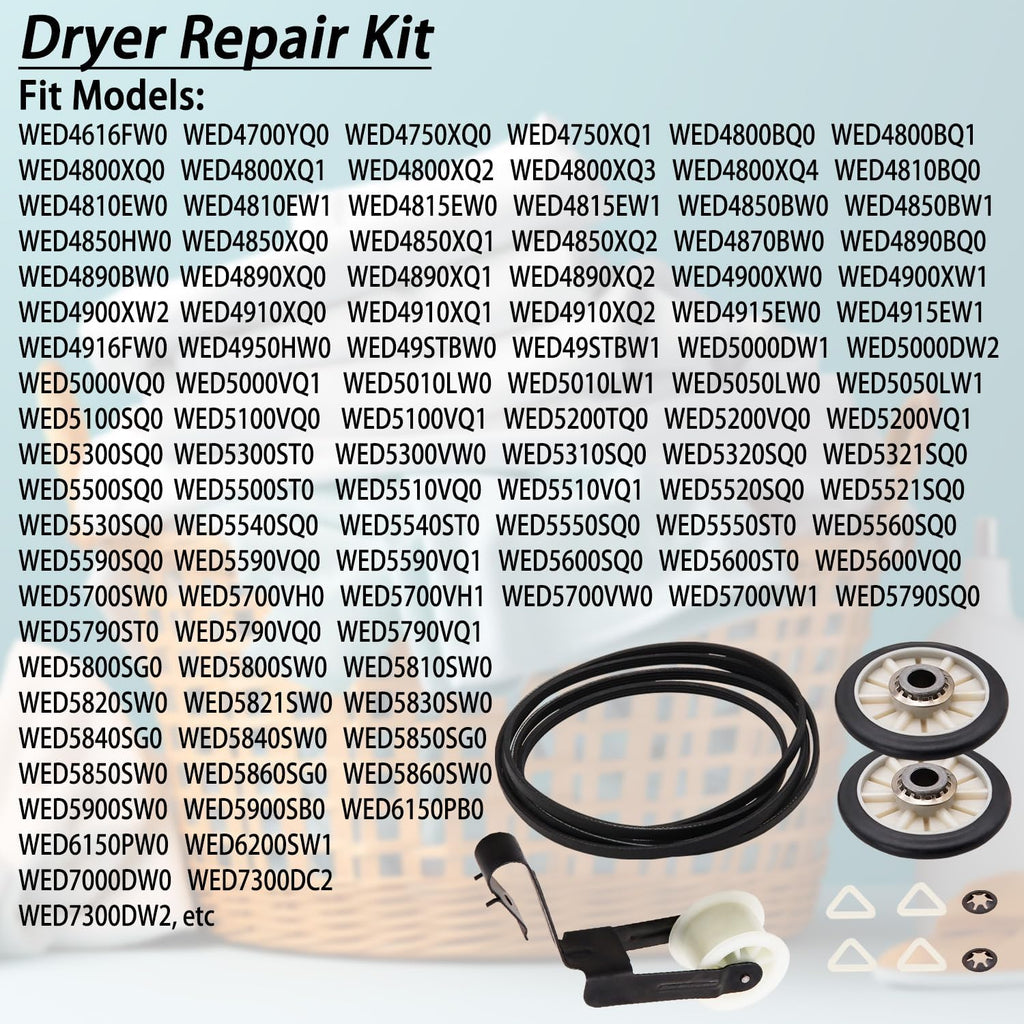 WED4616FW0 WED4800XQ1 WED4800BQ1 WED4800XQ0 Dryer Repair Kit for Whirlpool