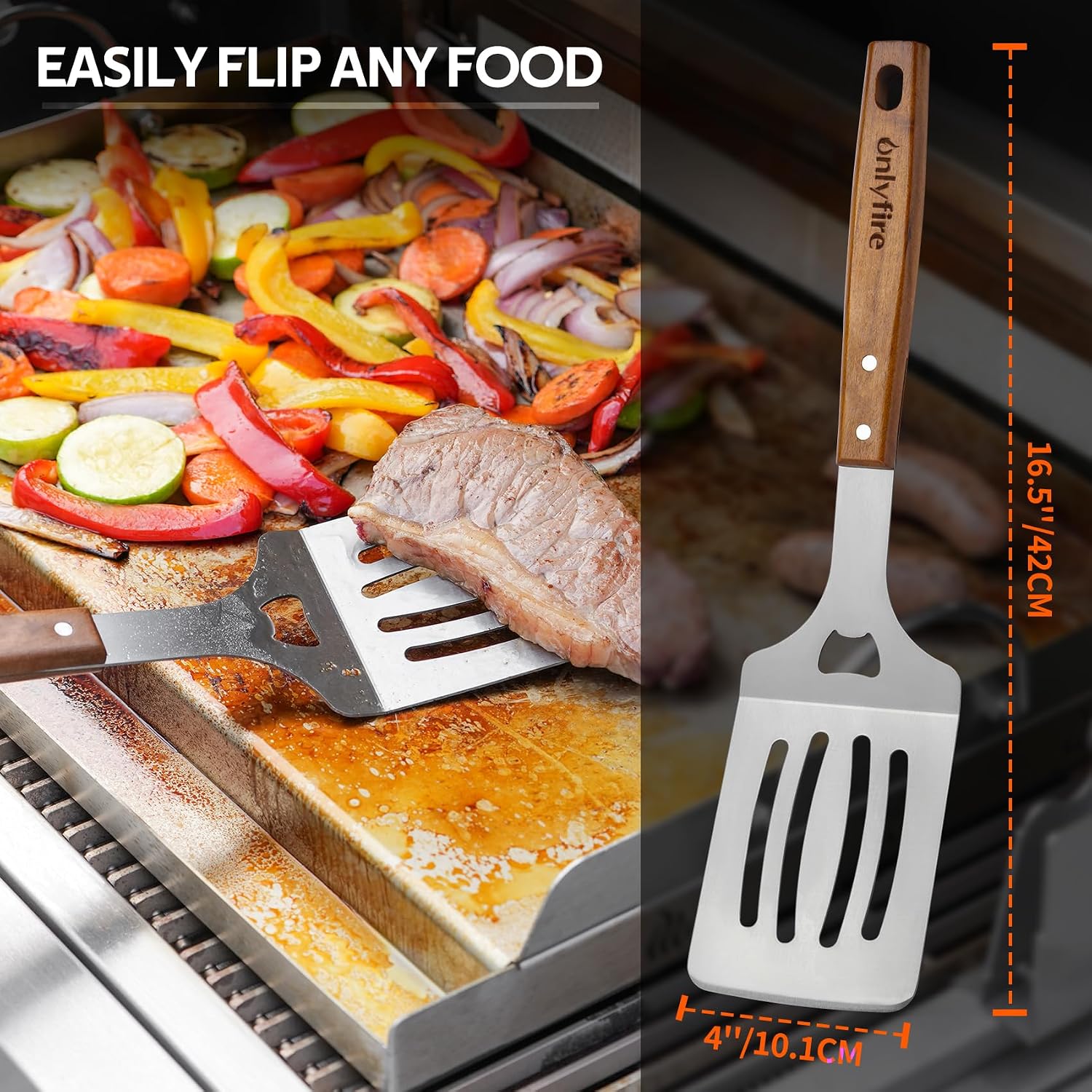5 Pcs Stainless Steel Grill Tool Set Griddle Accessories