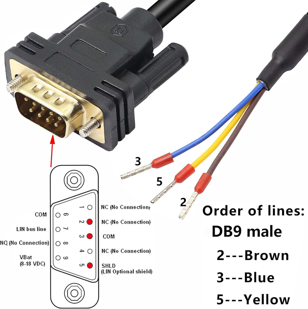 XMSJSIY DB9 Connector RS232 Serial Port Cable DB9 Adapters Solderless -Male