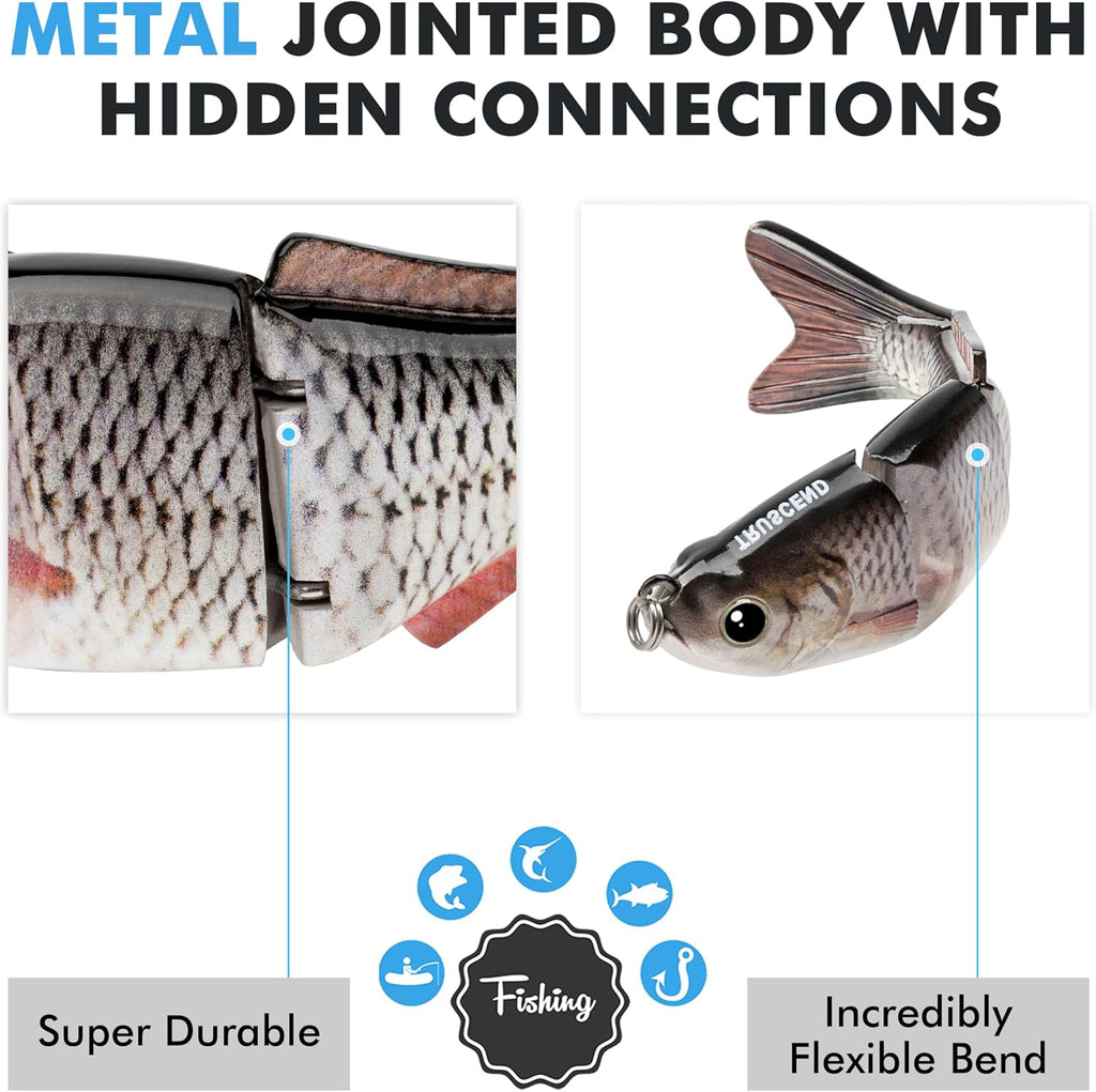 Swimmax Easy Catch Fishing Lures with BKK Hooks, Wiggling, Vibrating, Rattling and Gurgling for More Bite, Heavy-Duty