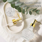 2PCS Glass Hand Soap Dispenser Bathroom with Rust-Proof Pump