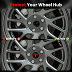 4 Pack Wheel Center Caps and Valve Caps Compatible with Tesla