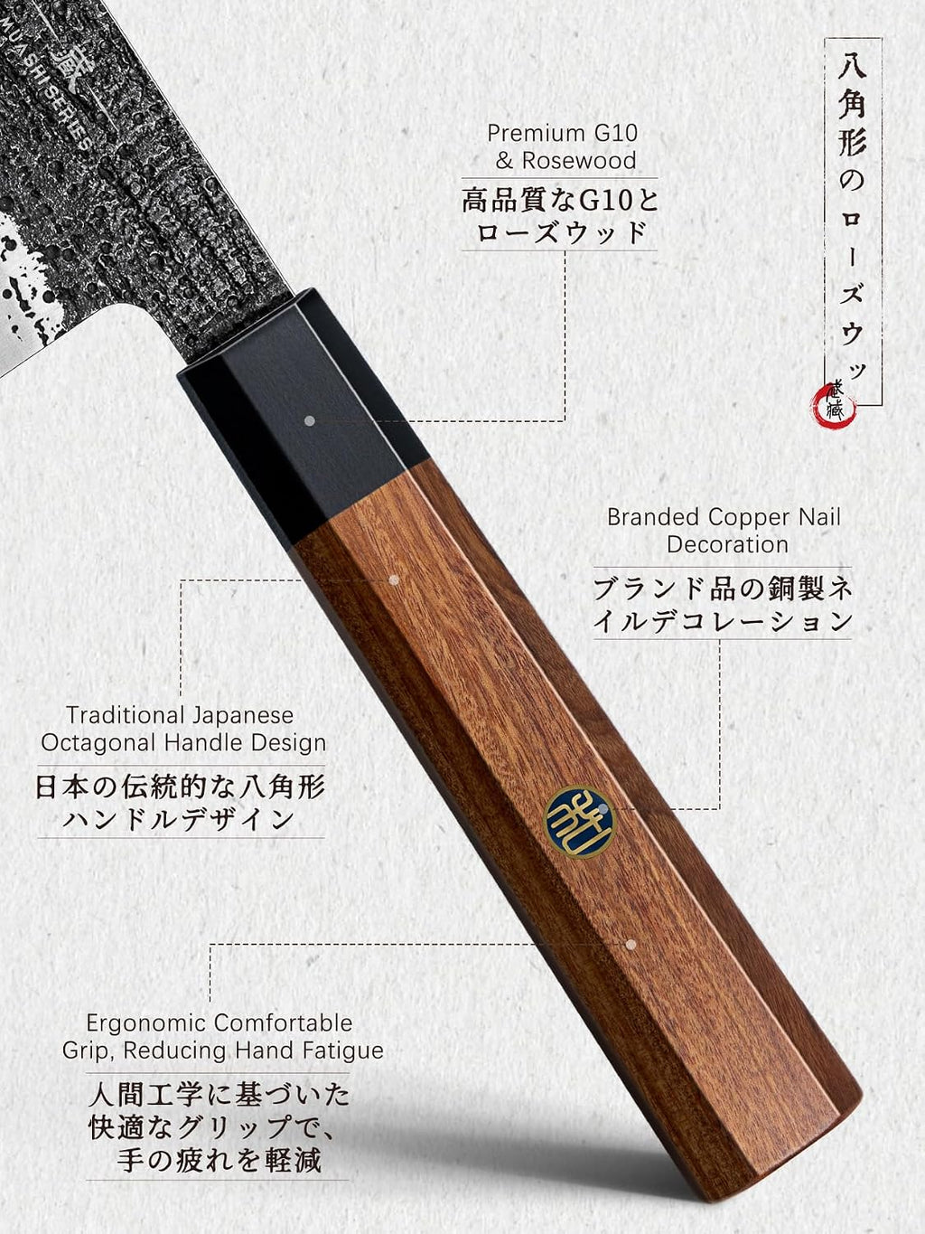 5 Pieces Knife Set, 10CR15MOV High Carbon Steel Chef Knife Set
