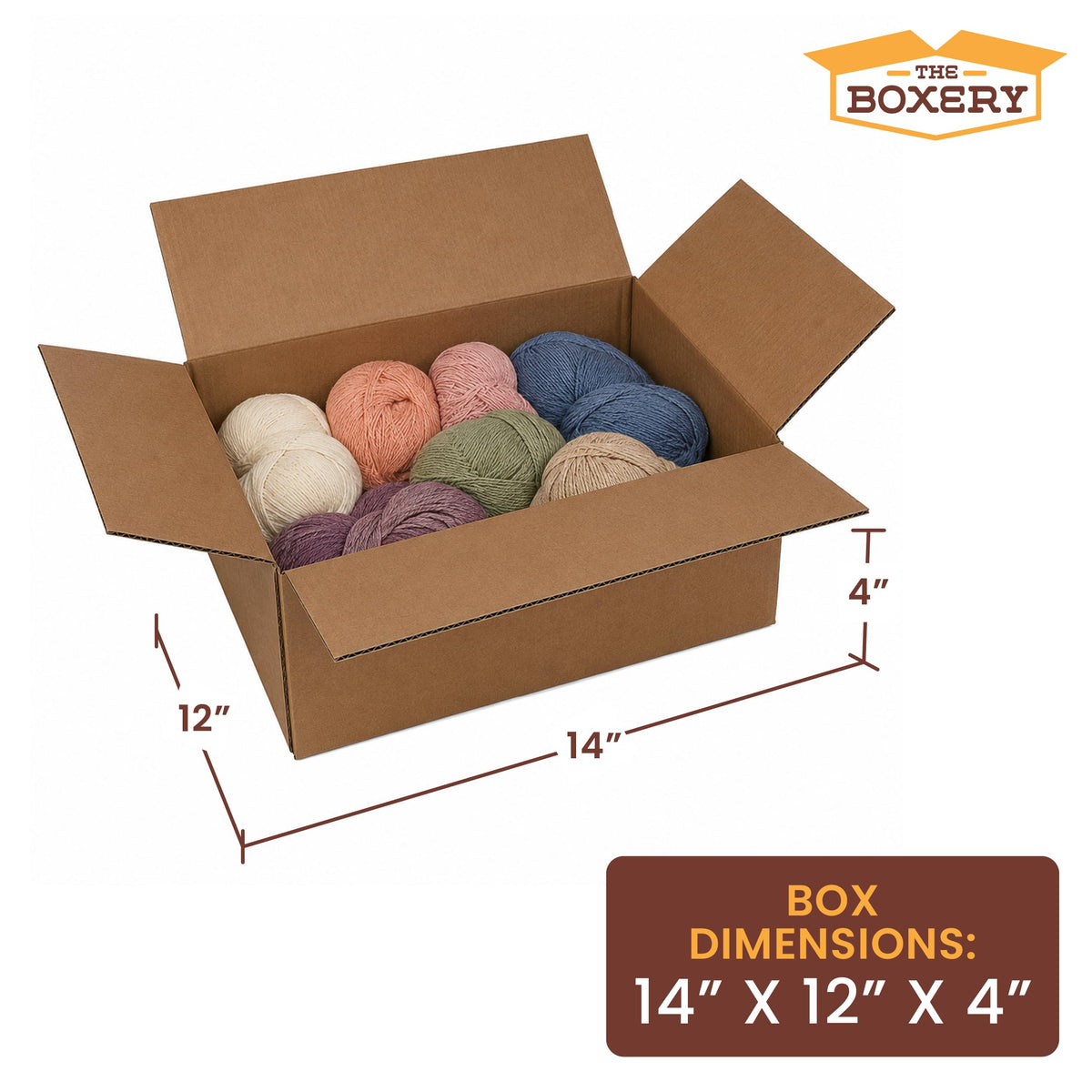 14"x12"x4" Corrugated Shipping Boxes 25-Pack