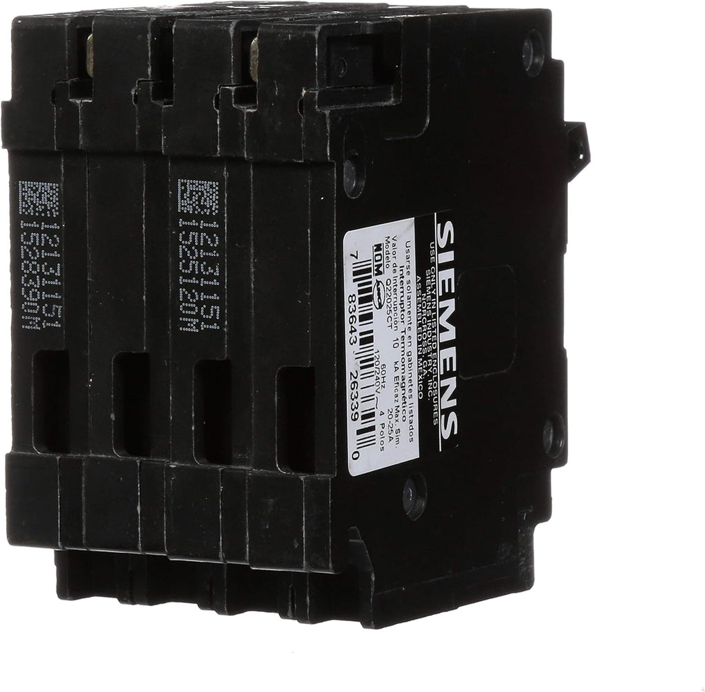 Siemens Q22025CT 25-Amp Double Pole Two 20-Amp Single Pole Circuit Breaker