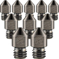 10 Pieces Hardened Steel Nozzle 0.4 Mm/ 1.75 mm 3D Printer Mk8 Nozzles High Temperature Wear Resistant Compatible