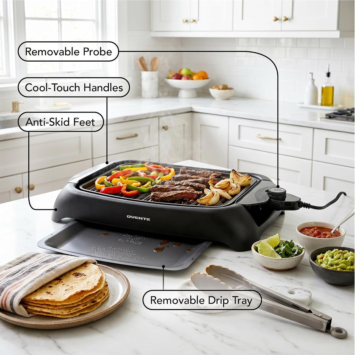 Electric Indoor Grill, 13x10 Inch Non-Stick Plate, Black GD1632NLB
