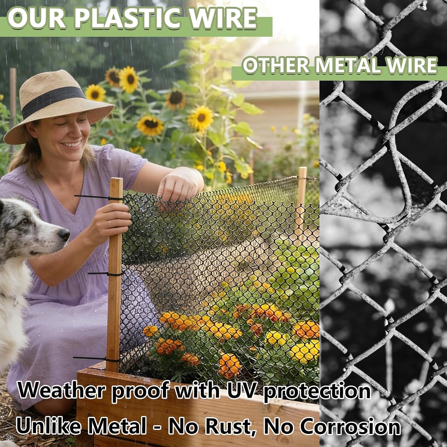 15.7" x10' Plastic Mesh Fence Roll,Heavy Duty Chicken Wire