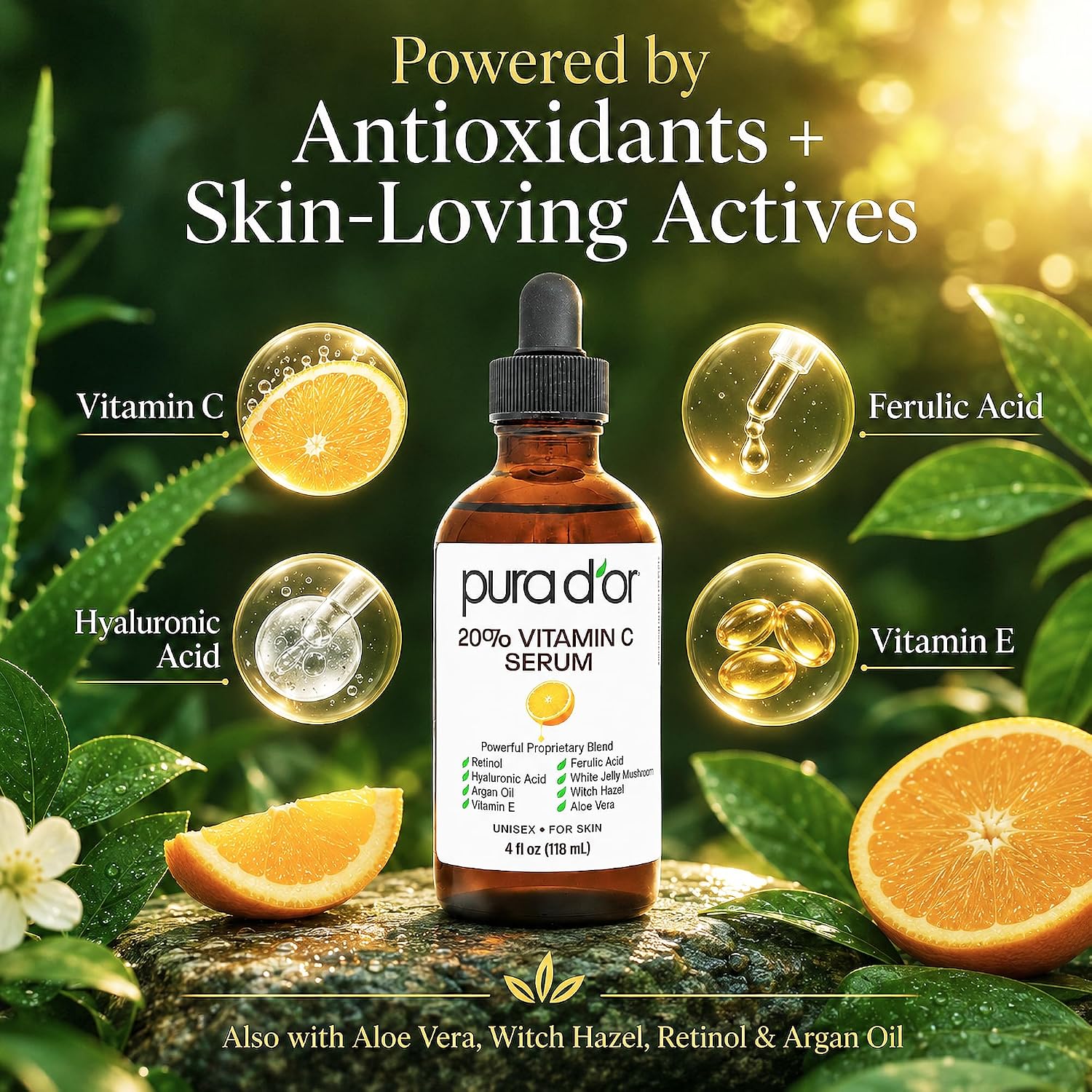 20% Vitamin C Serum for Face, Retinol, Hyaluronic Acid, 4oz