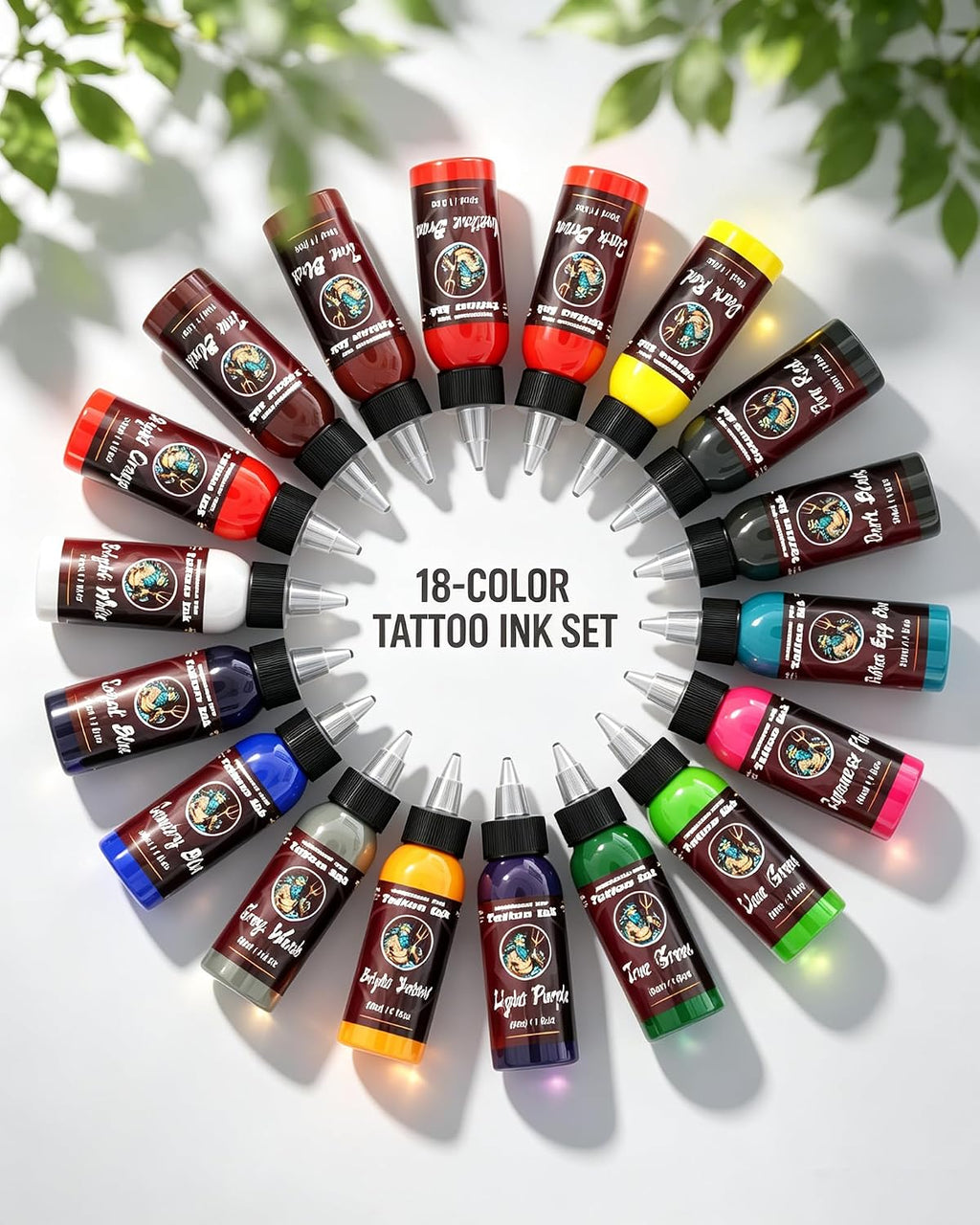 Tattoo Ink Set 18 Colors, 1 Fl Oz Vegan Professional