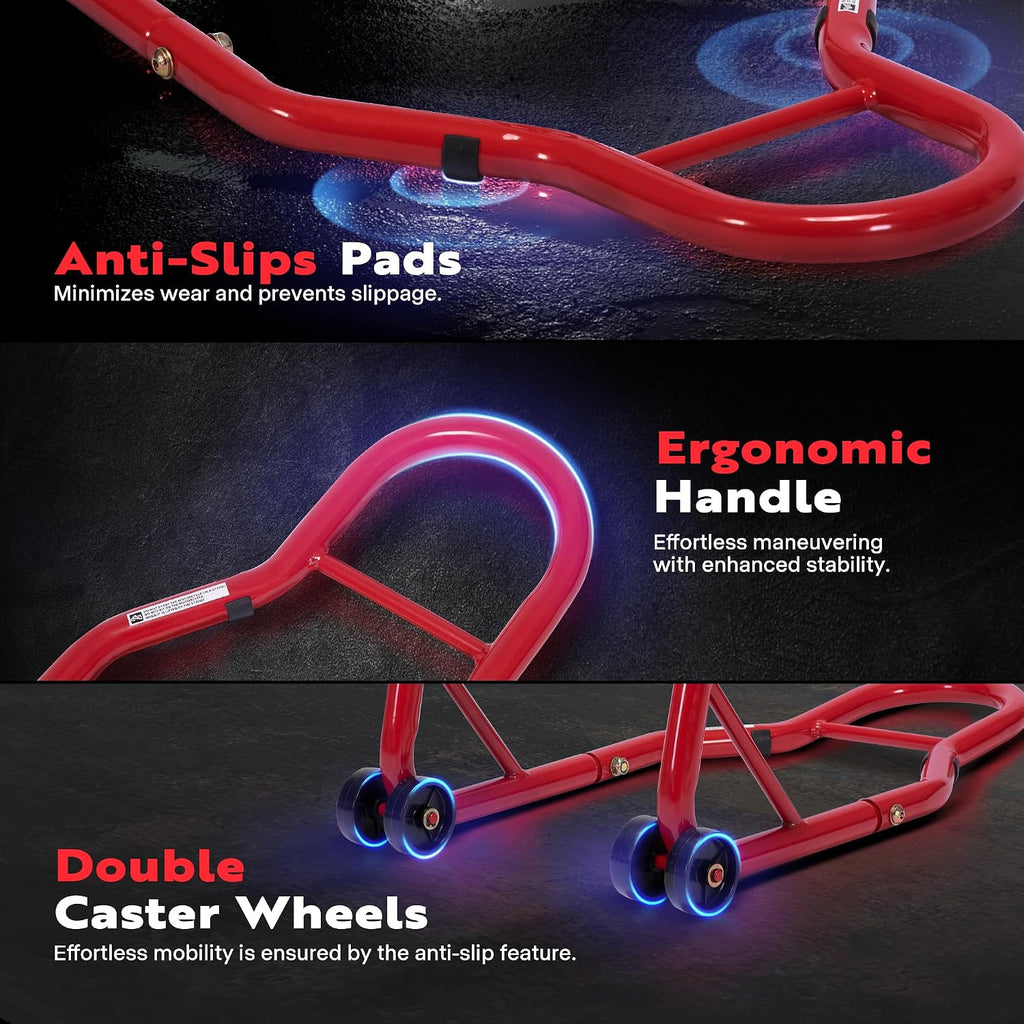 Motorcycle Stand 441 Lbs Capacity, Red