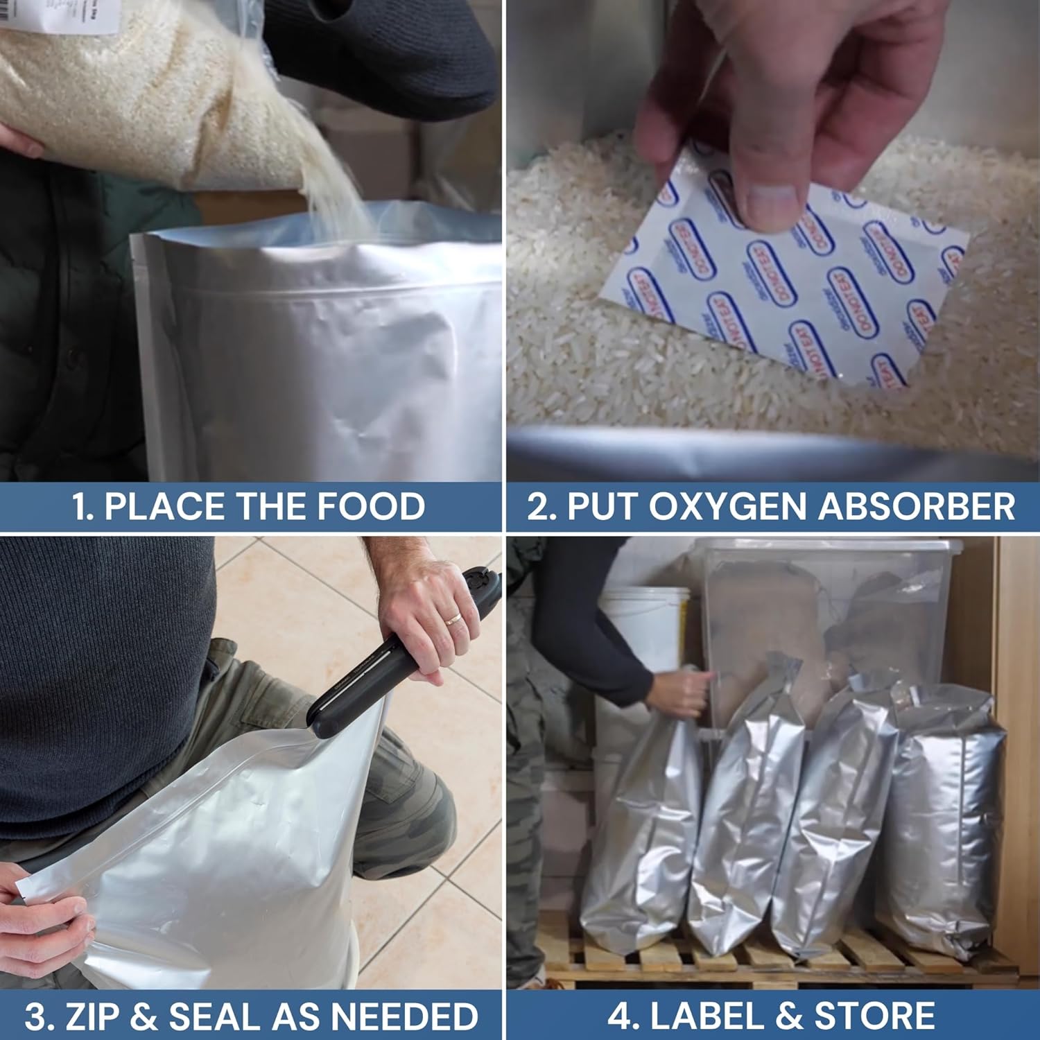 5 Gallon Mylar Bags For Food Storage with Zipper - 20pcs 14Mil Extra Thick For Long Term Storing, Dry Aging & Heat