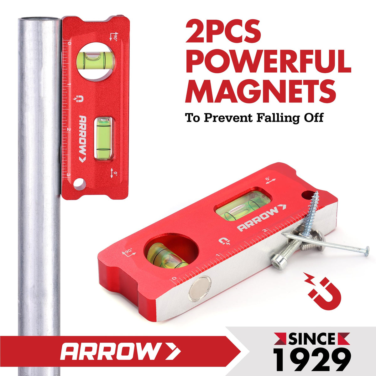ARROW 4-Inch Torpedo Level, Small Magnetic Leveler Tool