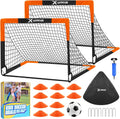 Kids Soccer Goals for Backyard Set of 2, 4 x 3 ft/6 x 4 Toddler Soccer Goal Training Equipment with Soccer Ball
