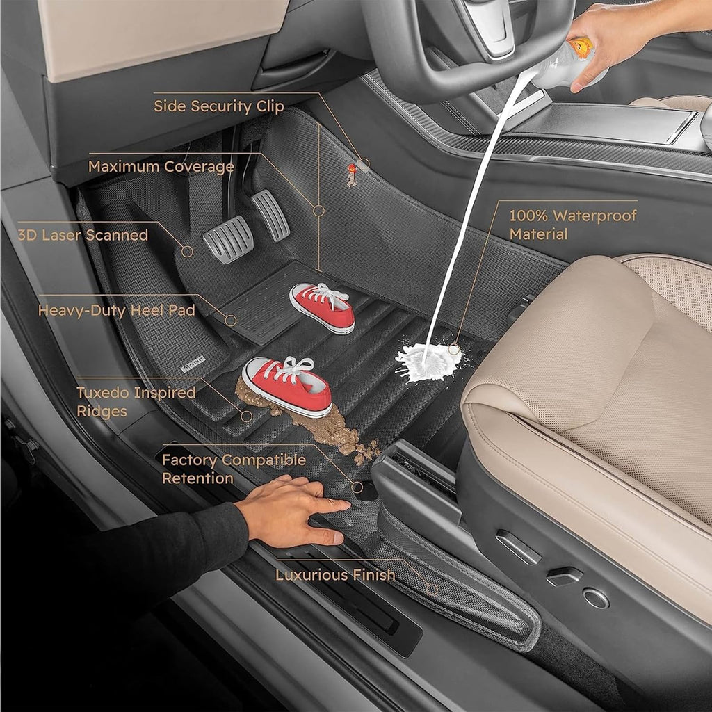 All Weather Rubber Car Floor Mats Compatible with 2014-2019 Toyota Corolla(NO FIT Corolla im & Hatchback), Odorless