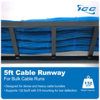 Cable Runway Ladder Rack System, 5 FT Rack-to-Wall Kit, Black, 2-Pack