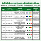 THHN Wire 4 Gauge 25 FT Stranded Copper Wire, Green