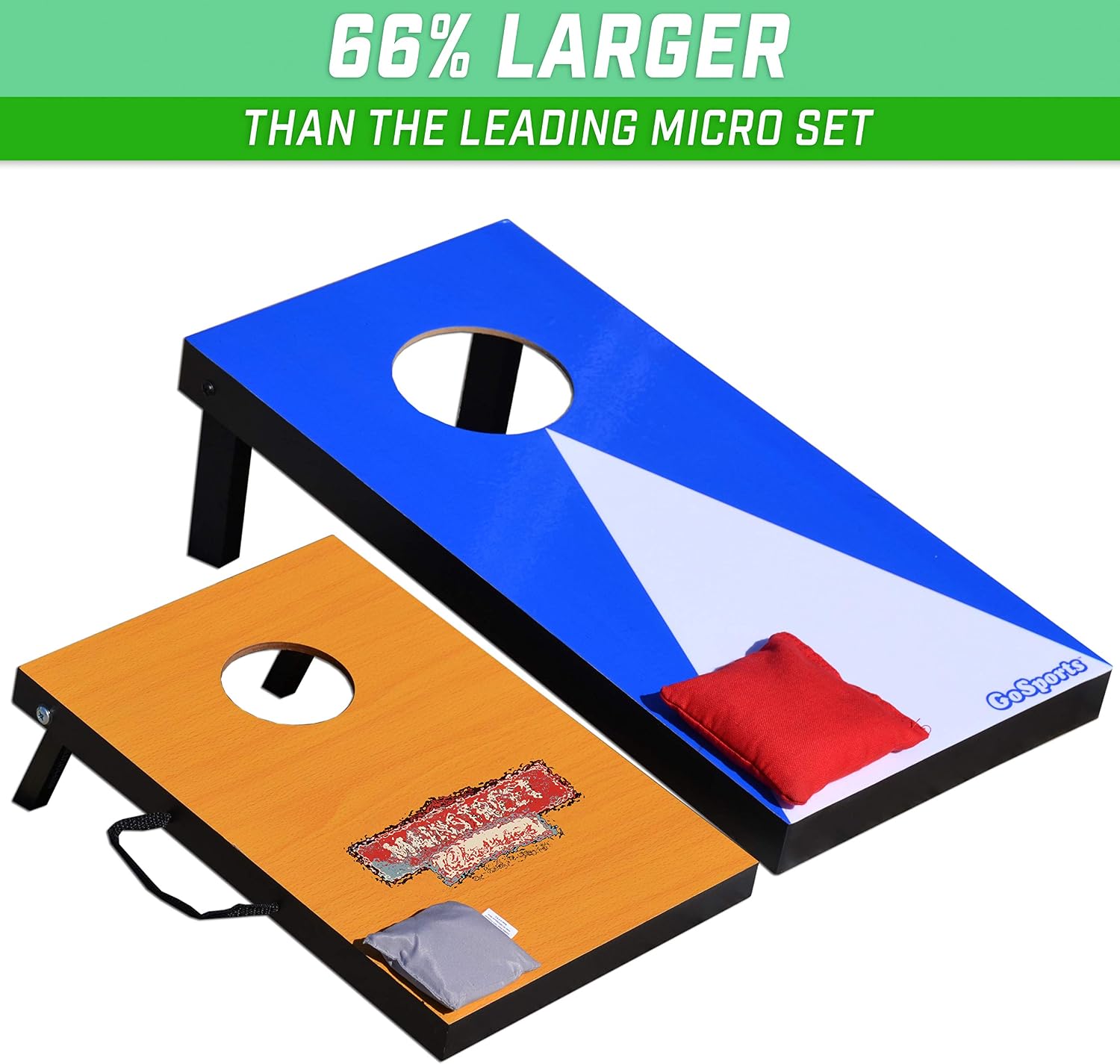 2 ft x 1 ft Portable Size Cornhole Set - Ready To Play with 6 Bean Bags and 2 Conrhole Boards - Great for Indoor