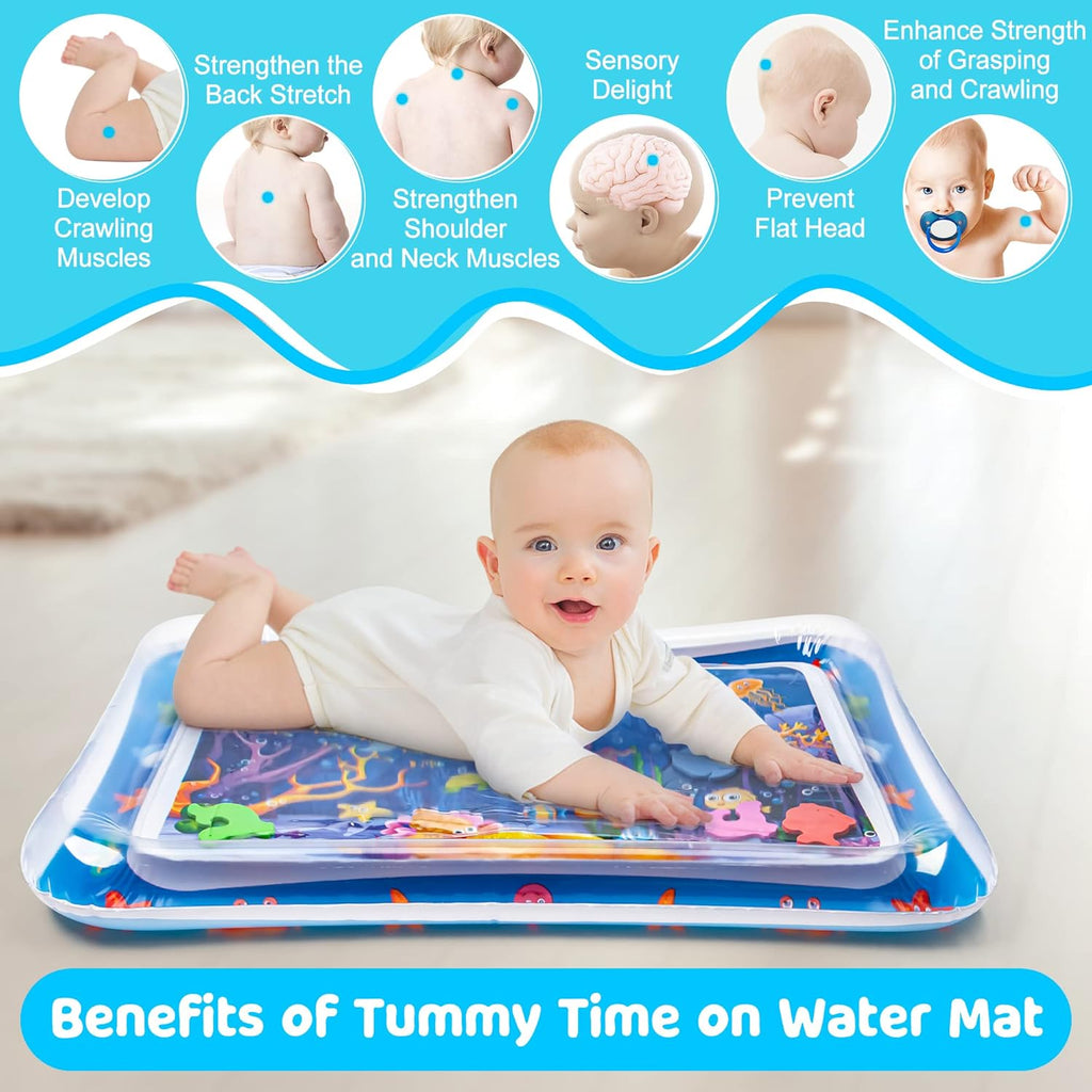 Tummy Time Water Mat丨Inflatable Tummy Time Water Play Mat for Babies, Infants and Toddlers 3 to 24 Months Promote