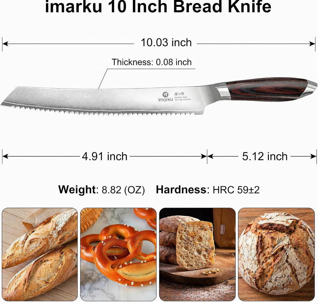 Bread Knife 10 Inch,Japanese Professional Grade Serrated Bread Knife