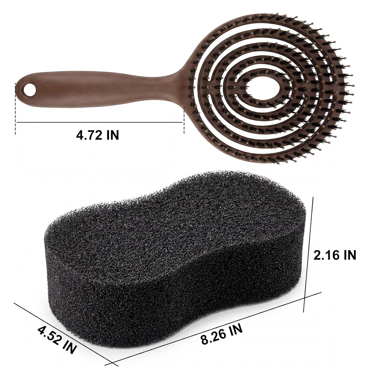 Horse Grooming Set with Mane & Tail Brush and Soft Cleaning Sponge