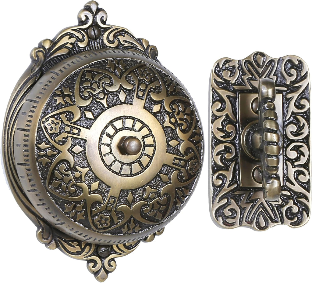 Solid Brass Mechanical Twist Doorbell Chime, Antique Brass | Solid Brass Construction, Mechanical Hand Turn Chime