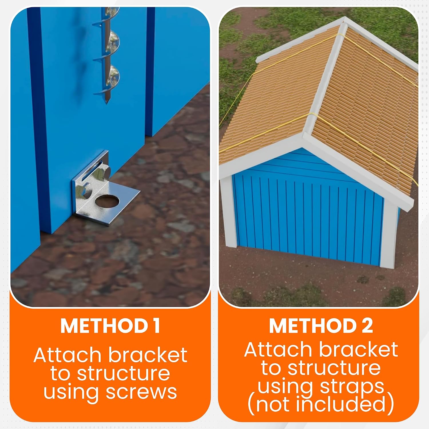 Ground Anchors Screw In - 24" Set of 4,6,8 with Brackets and Drill Bit - Earth Anchors - Mobile Home Anchors