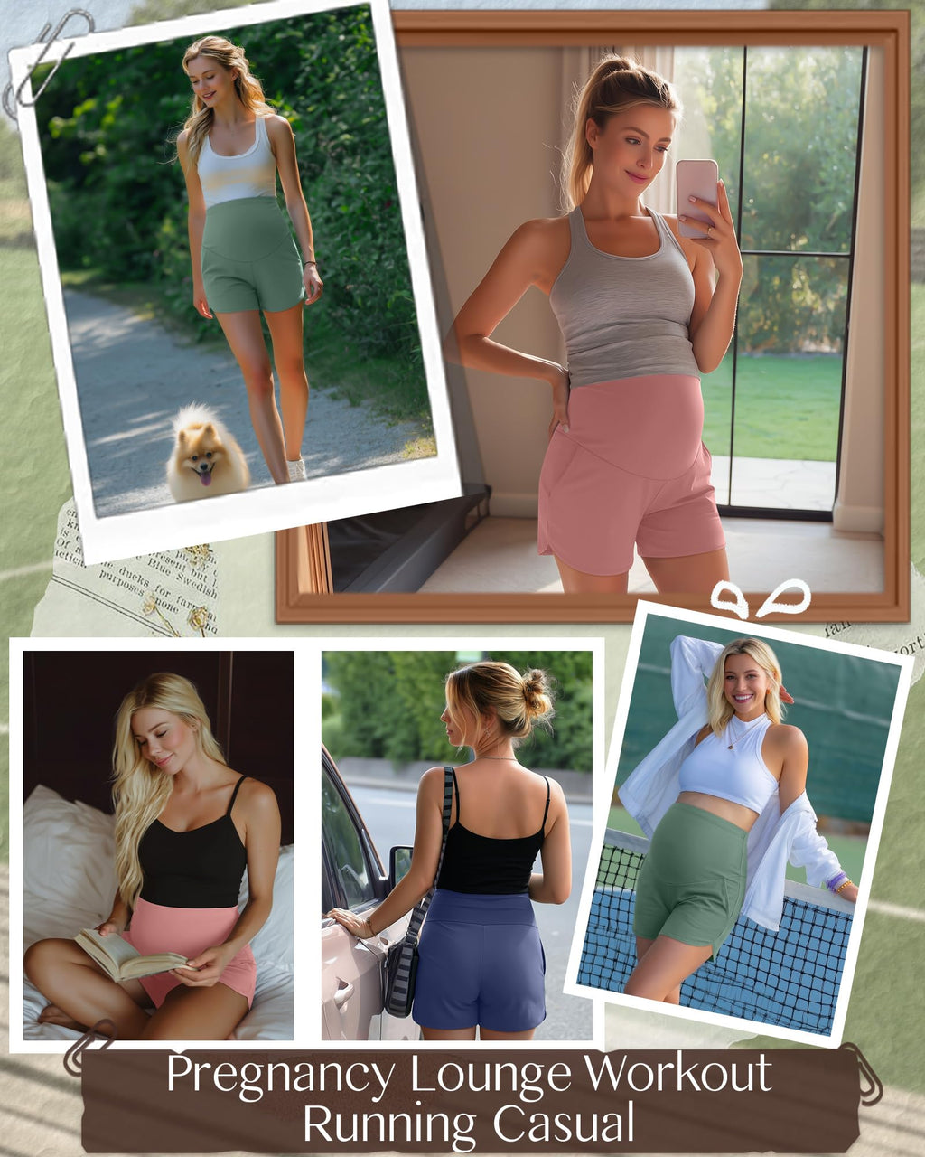 3 Pack Women's Maternity Shorts, 3-Color, Large