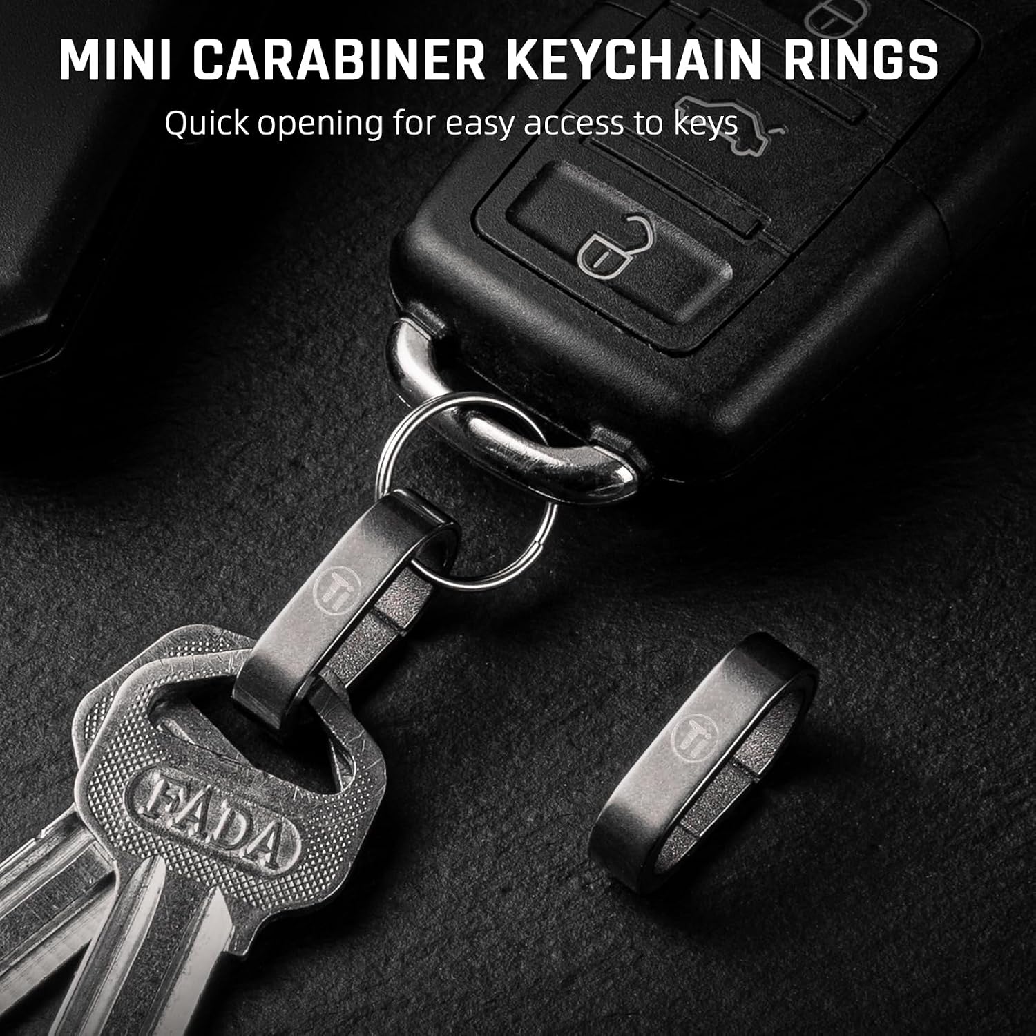 Titanium Key Ring Clip, Small Carabiner Keychain,Mini Snap Keyring