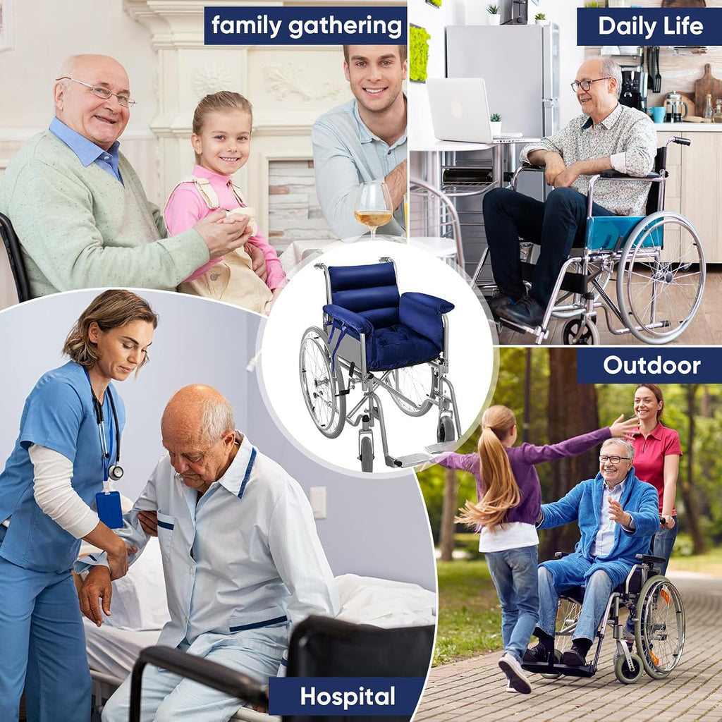 Wheelchair Cushion Wheelchair Seat Cushion with Strap Recliner Suitable for 18 Inches Armrest and Support for