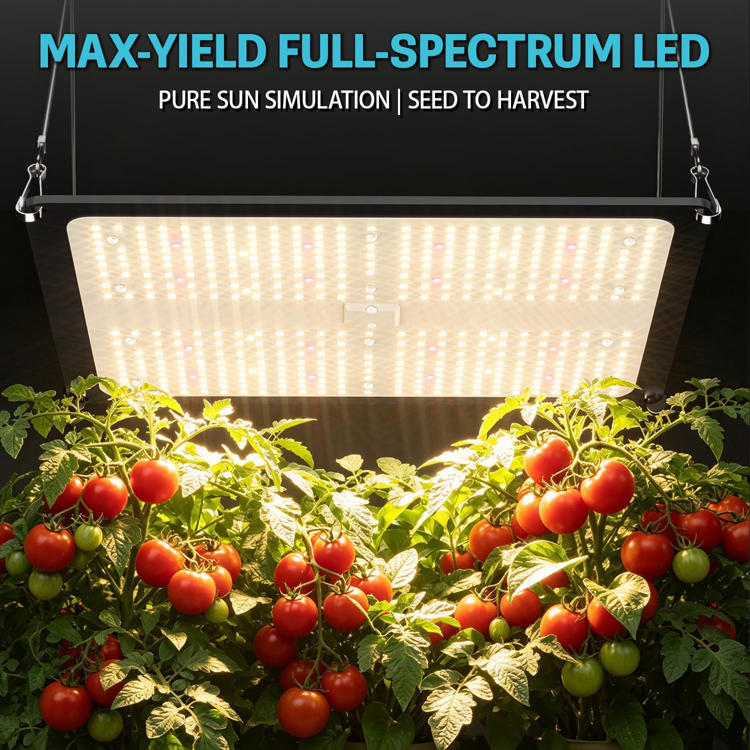 2x4 Complete Grow Tent Kit with LED Grow Light and Fan Filter, 48"x24"x60" 1680D Mylar Indoor Grow Tent System with