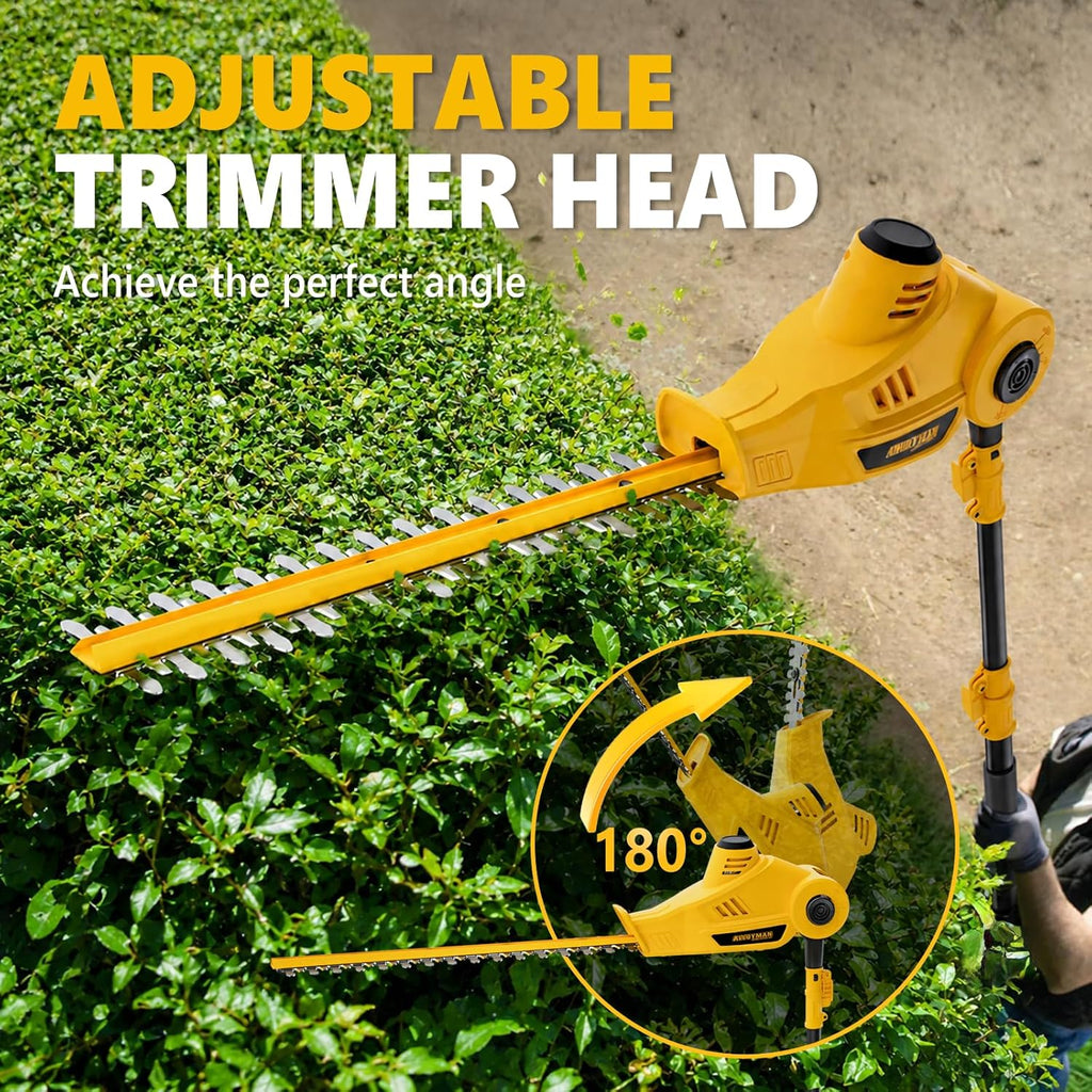20V MAX Pole Hedge Trimmer,Telescoping Pole Hedge Trimmer,with 2 Packs 4.0Ah Batteries & Charger,8 Feet Hedge Trimmer