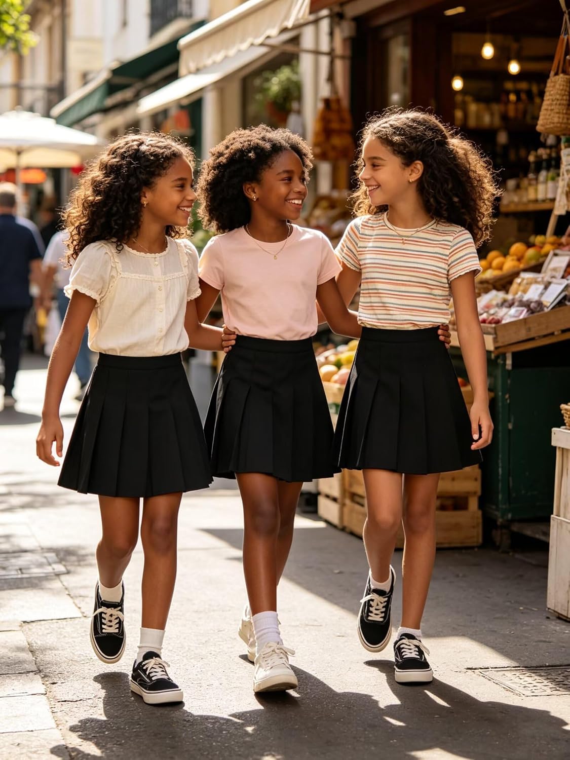 Pleated Skirts for Girls School Uniform Skort with Undershorts 2-14 | High Waisted Mini Pull on Skorts, Girls