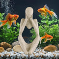 Minimalist Thinker Statue, Fish Tank Decor, Aquarium Ornament for Desk