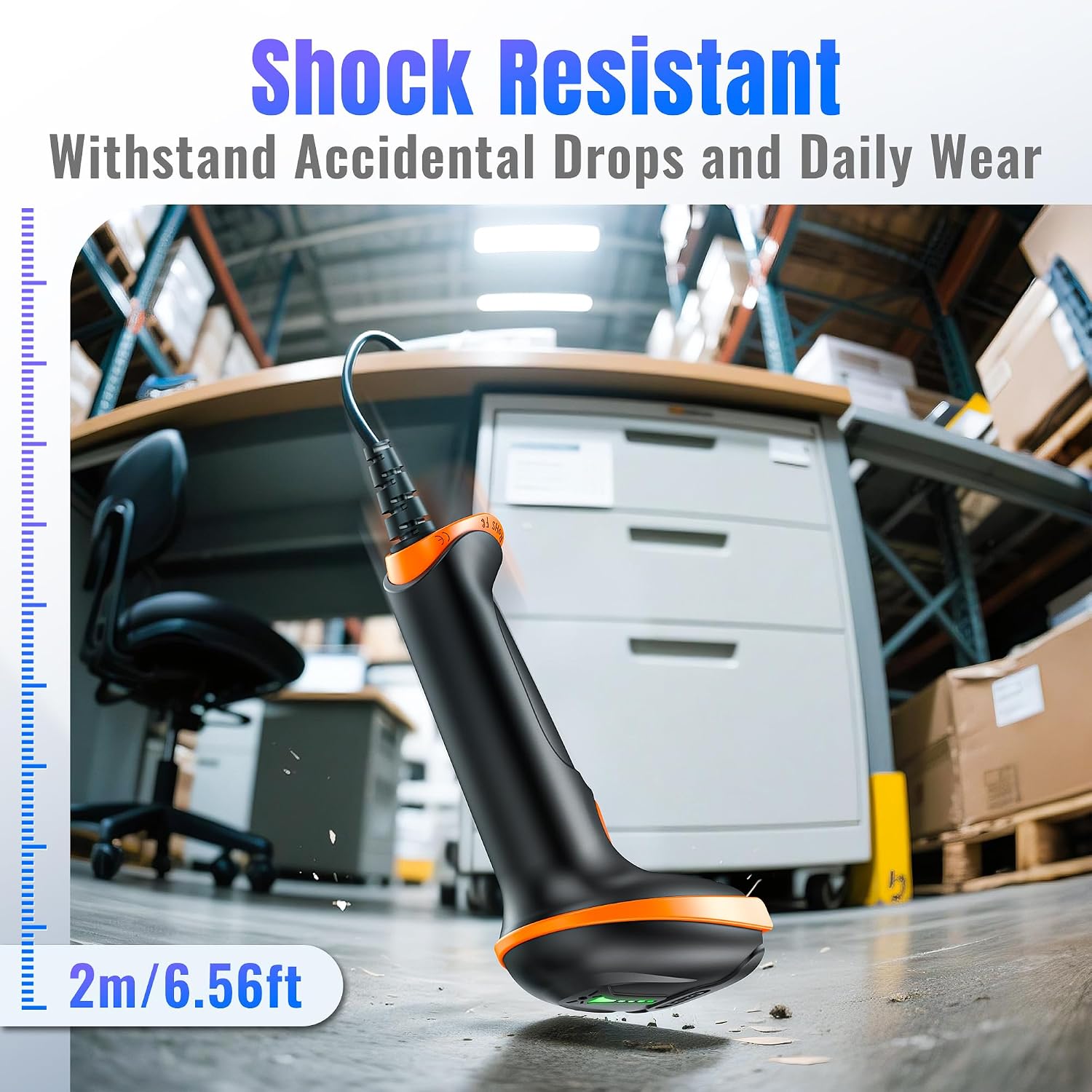Barcode Scanner 2D USB Wired: Ergonomic Handle Plug and Play, D5100Y | IP54 Protection, 640*480 CMOS Rolling, 1D 2D
