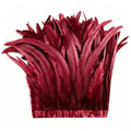 Burgundy Feather Trim for DIY Sewing Crafts, 10-12inch 2 Yards