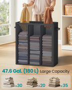 160L Laundry Hamper, 4-Compartment Laundry Sorter with Lid
