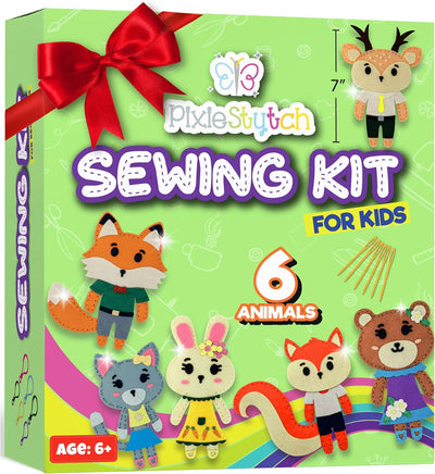 Sewing Kit for Kids - Sew & Create 6 Adorable Woodland Projects - Fun DIY Craft Set for Ages 6 and up - Educational &