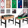 Combo Game Table Set for Home, Game Room, Friends & Family w/Ping Pong, Foosball, Basketball, Air Hockey, Archery